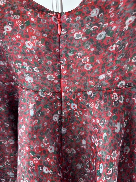 Selkie Floral Puff Sleeve Mini Dress Lightweight Romantic Cottagecore - Picture 3 of 8